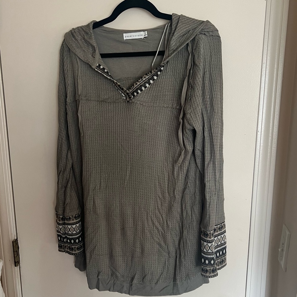 XL hooded thermal tunic